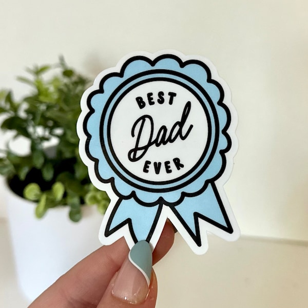 Best Dad Ever Award Waterproof Sticker, Gifts for Dad, Dad Stickers, Fathers Day Gifts, Waterbottle Stickers, Tumbler Decal, Mug Sticker