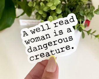 Book Lover Sticker: Well Read Woman Waterproof Decal