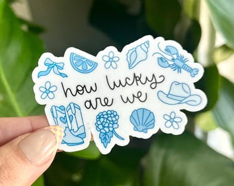 Hoe gelukkig: waterdichte sticker, stickers geestelijke gezondheid, zelfliefdecadeaus, handgetekende kunst, grappig cadeau beste vriend, trendy