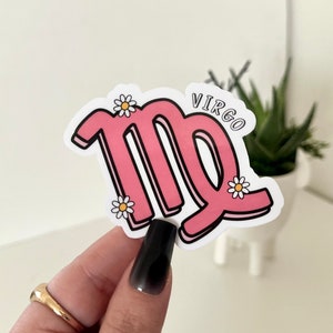 Virgo Waterproof Sticker, Zodiac Signs, Astrology Stickers, Trendy Gifts, Popular Stickers, Zodiac Gifts, Waterbottle Decal