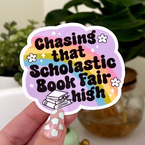 Chasing That Book Fair High Waterproof Sticker, Book Stickers, Gifts for Readers, Bookish Laptop Sticker, Book Lover Decal