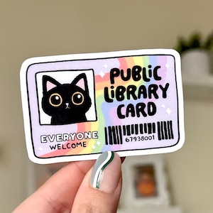 Public Library Card Waterproof Sticker, Book Stickers, Gifts for Readers, Bookish, Book Lover Decal, BookTok, Book Club