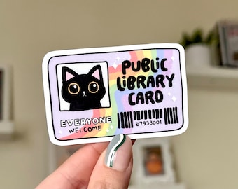 Waterdichte sticker openbare bibliotheekkaart, boekstickers, cadeaus voor lezers, leesgrage, sticker boekenliefhebber, BookTok, boekenclub