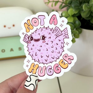 Not a Hugger Waterproof Sticker, Groovy Sticker, Self Care, Self Love Sticker, Mental Health Gifts, Trendy Sticker