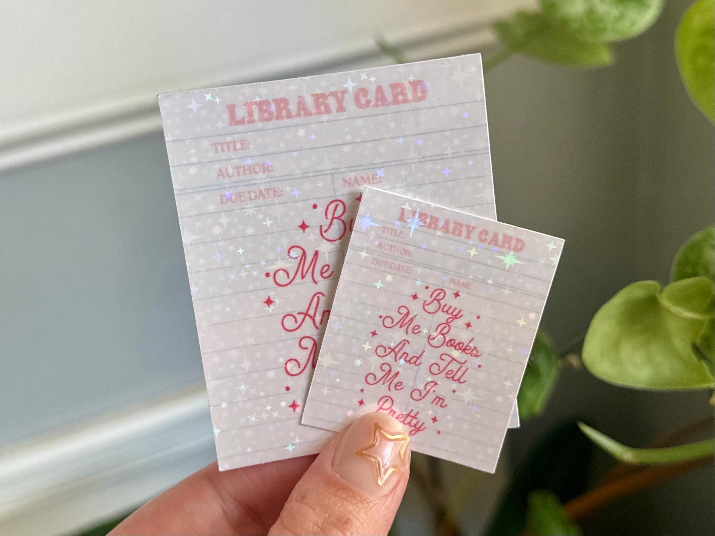 Buy Me Books Library Card Sticker: Hand-drawn Waterproof Art - Etsy