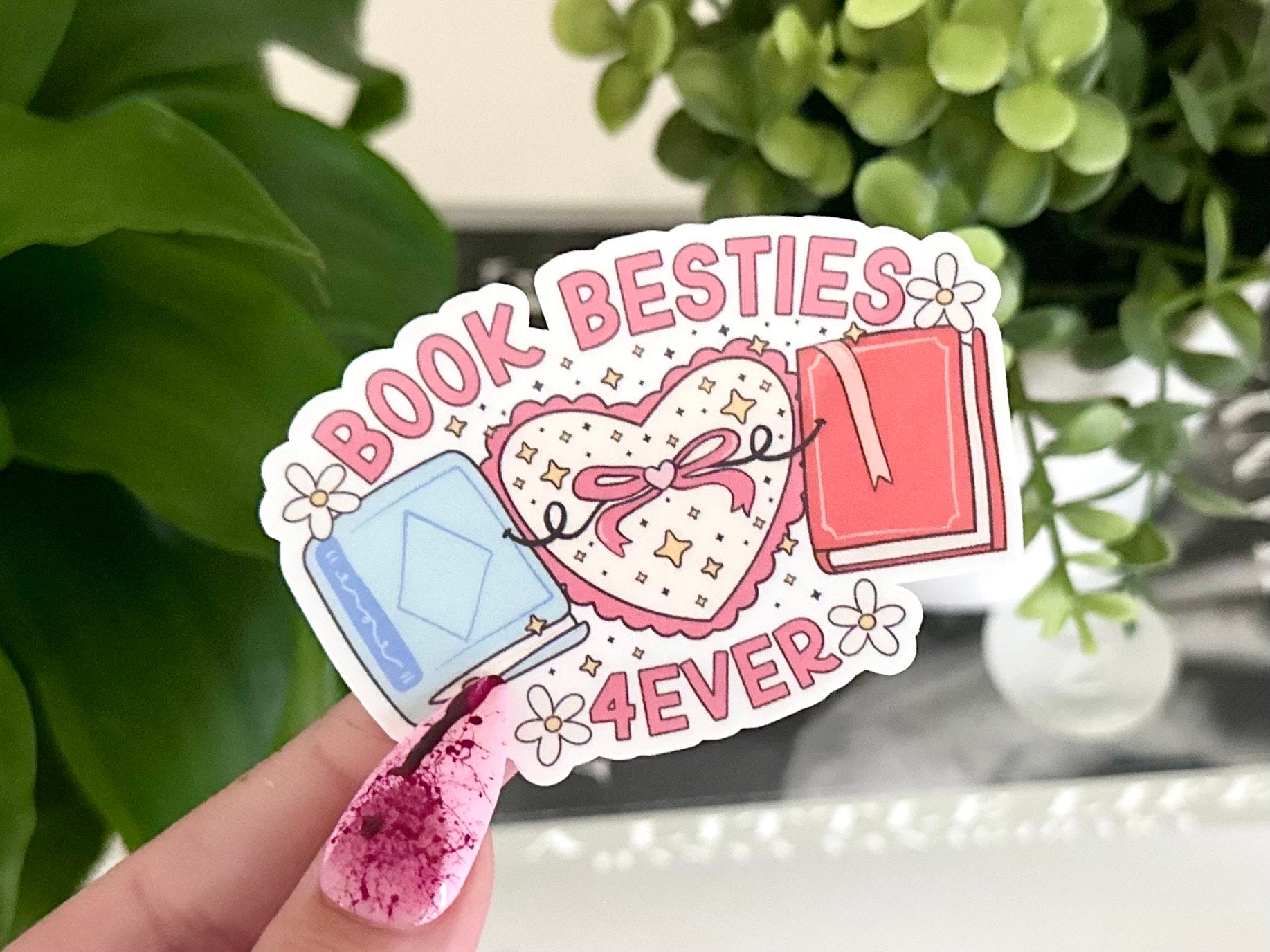 Book Besties 4ever Waterproof Sticker: Book Lover Gift - Etsy