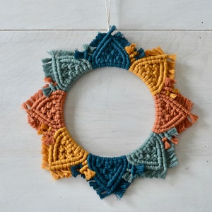 Retro Multicolor Macrame Wreath