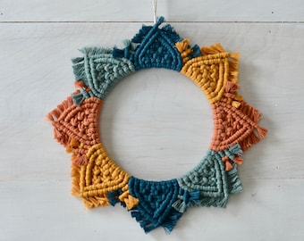 Retro Multicolor Macrame Wreath