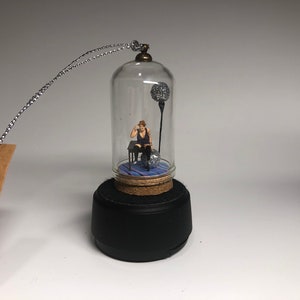 The Day After - Miniature Diorama - Handmade One-of-a-kind Christmas Ornament - Glass Bell Jar Diorama