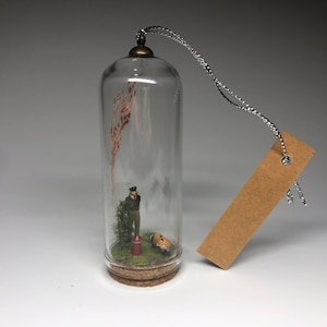 Don&#39;t Even Think About It - Miniature Diorama - Handmade One-of-a-kind Christmas Ornament - Glass Bell Jar