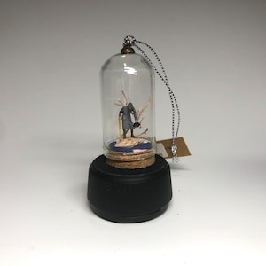 Seaside Granny - Miniature Diorama - Handmade One-of-a-kind Christmas Ornament - Glass Bell Jar Diorama