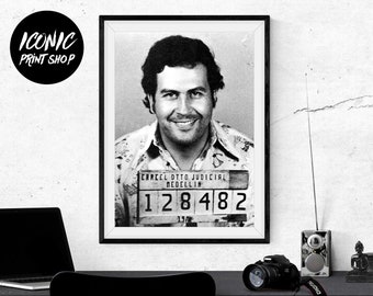 Pablo Escobar Mugshot 100 x 70 Pop Art//StreetArt//Leinwand//Kunstdruck//Bild//Poster