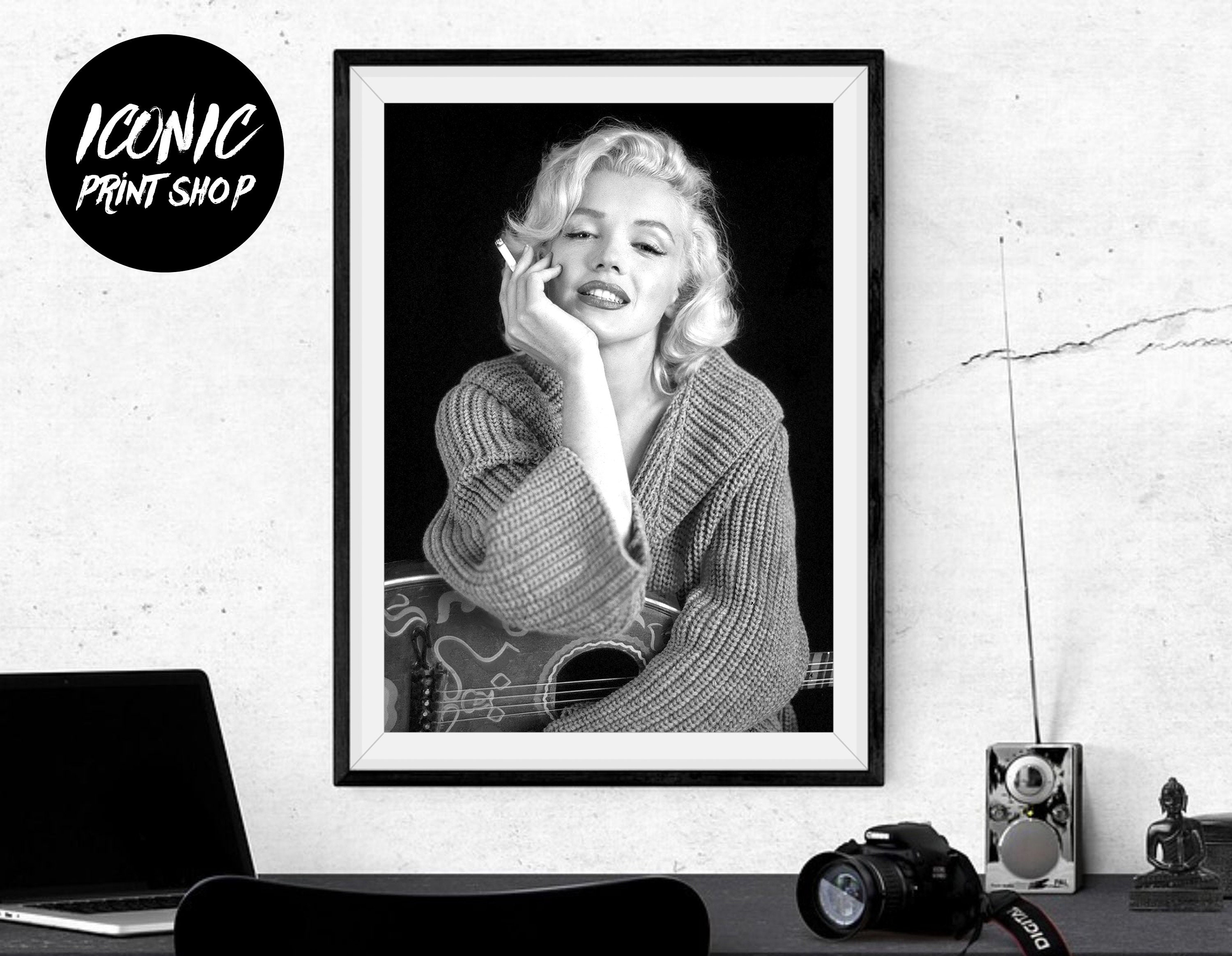 Marilyn Print Poster Black & White Poster Celebrity - Etsy