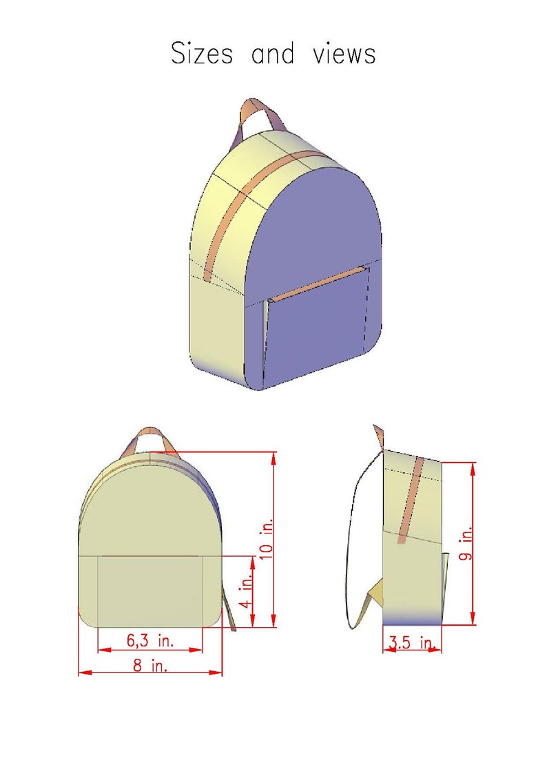PDF patterns of a backpack. Little cute backpack. Patterns of Etsy