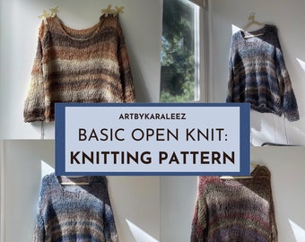 KNITTING PATTERN: BASIC open knit sweater