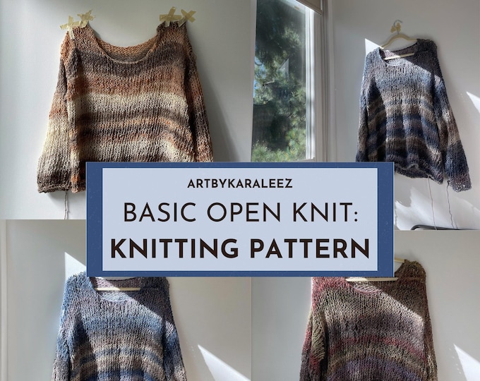 Openwork knit pattern Sweater with sequins