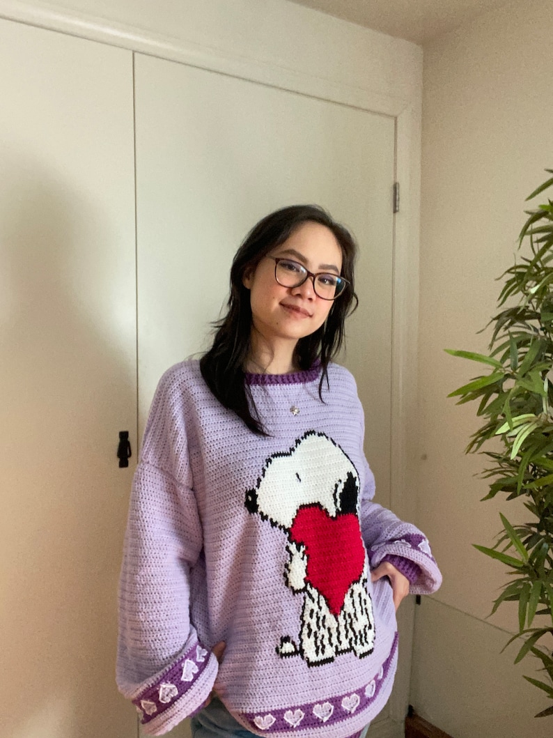 CROCHET PATTERN: Vday Snoop jumper image 5