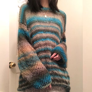 KNITTING PATTERN: BASIC open knit sweater image 10