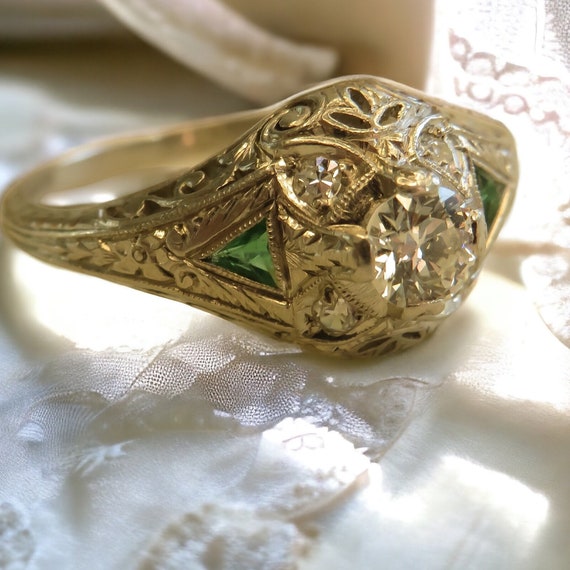 Art Deco Old European Cut Diamond Ring