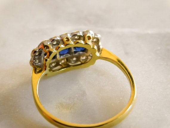 Antique French Cut Sapphire and Diamond Band - image 4