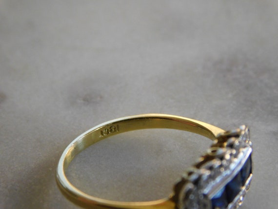 Antique French Cut Sapphire and Diamond Band - image 9