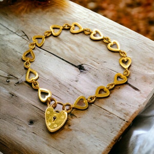 Vintage Heart Padlock Bracelet