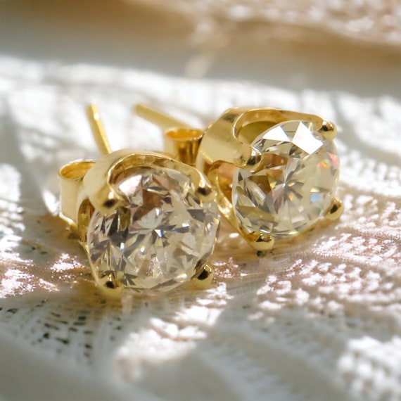 Vintage Two Carat Diamond Stud Earrings