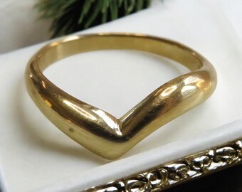 Vintage 18K Gold Contour Wishbone Ring | Size 5.75 | 2.88g Labor Day Sale