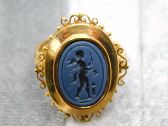 Nicolo Onyx Cupid Intaglio Ring