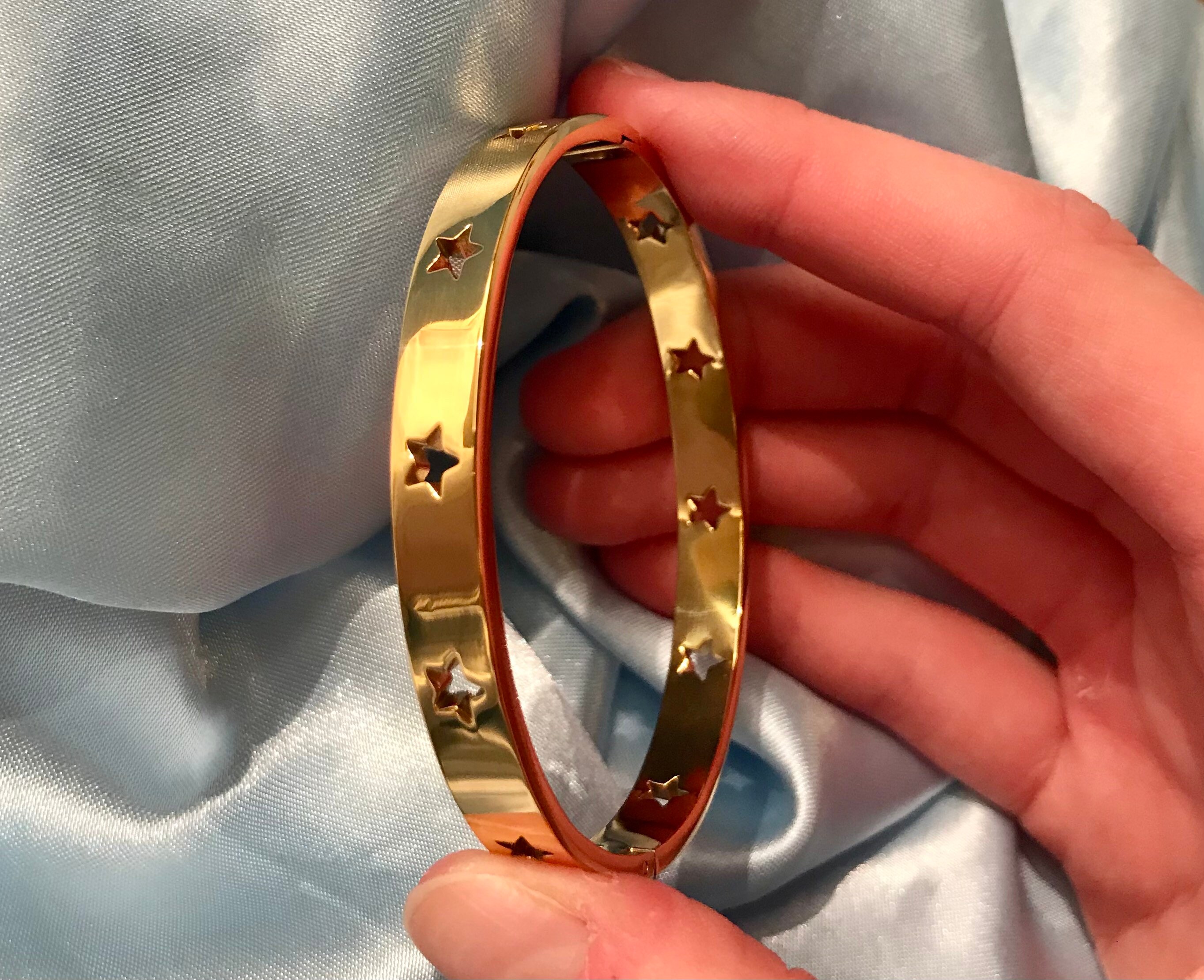 Star Bangle Star Bracelet Gold Star Bangle Silver Star Etsy