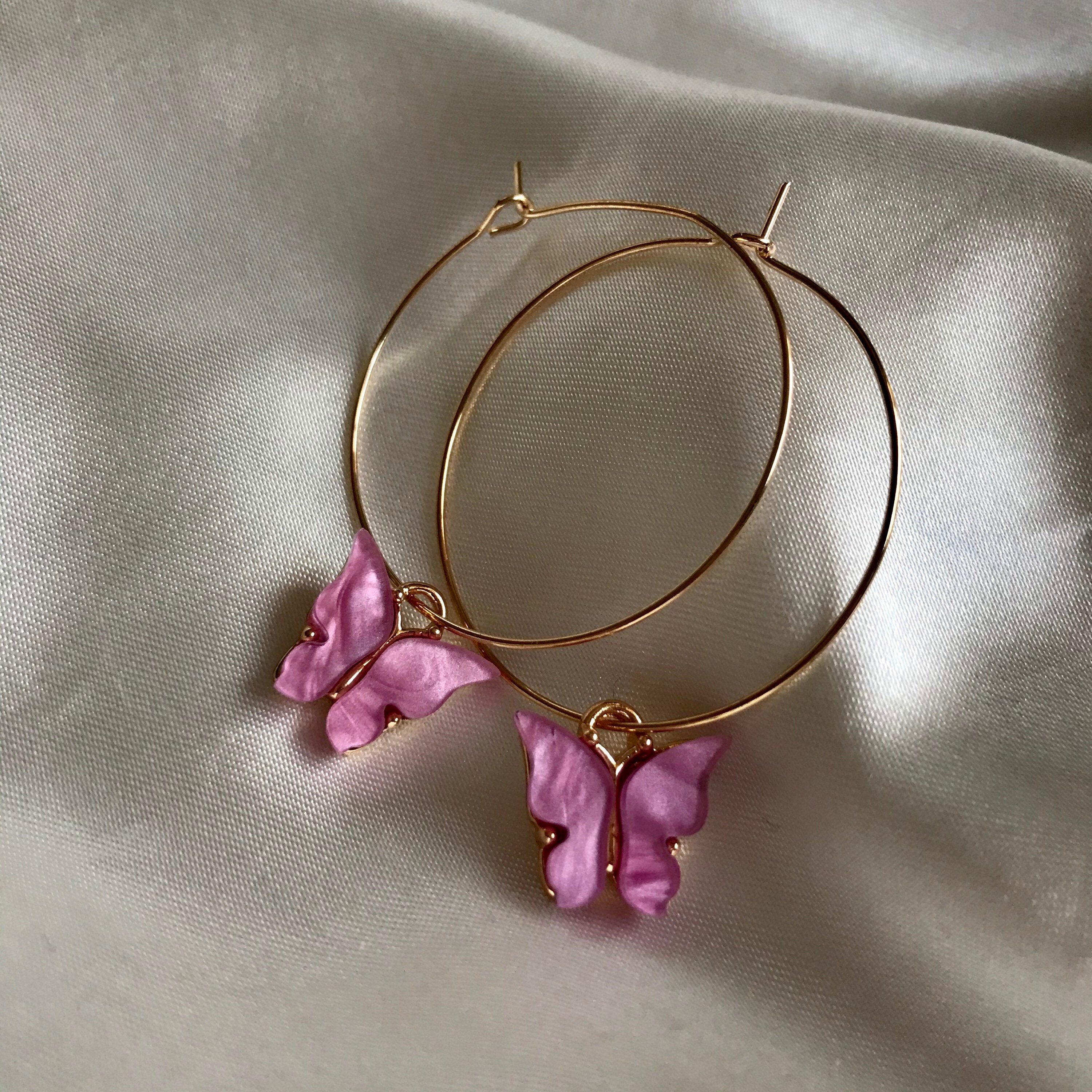 Large butterfly hoop earrings Clearance