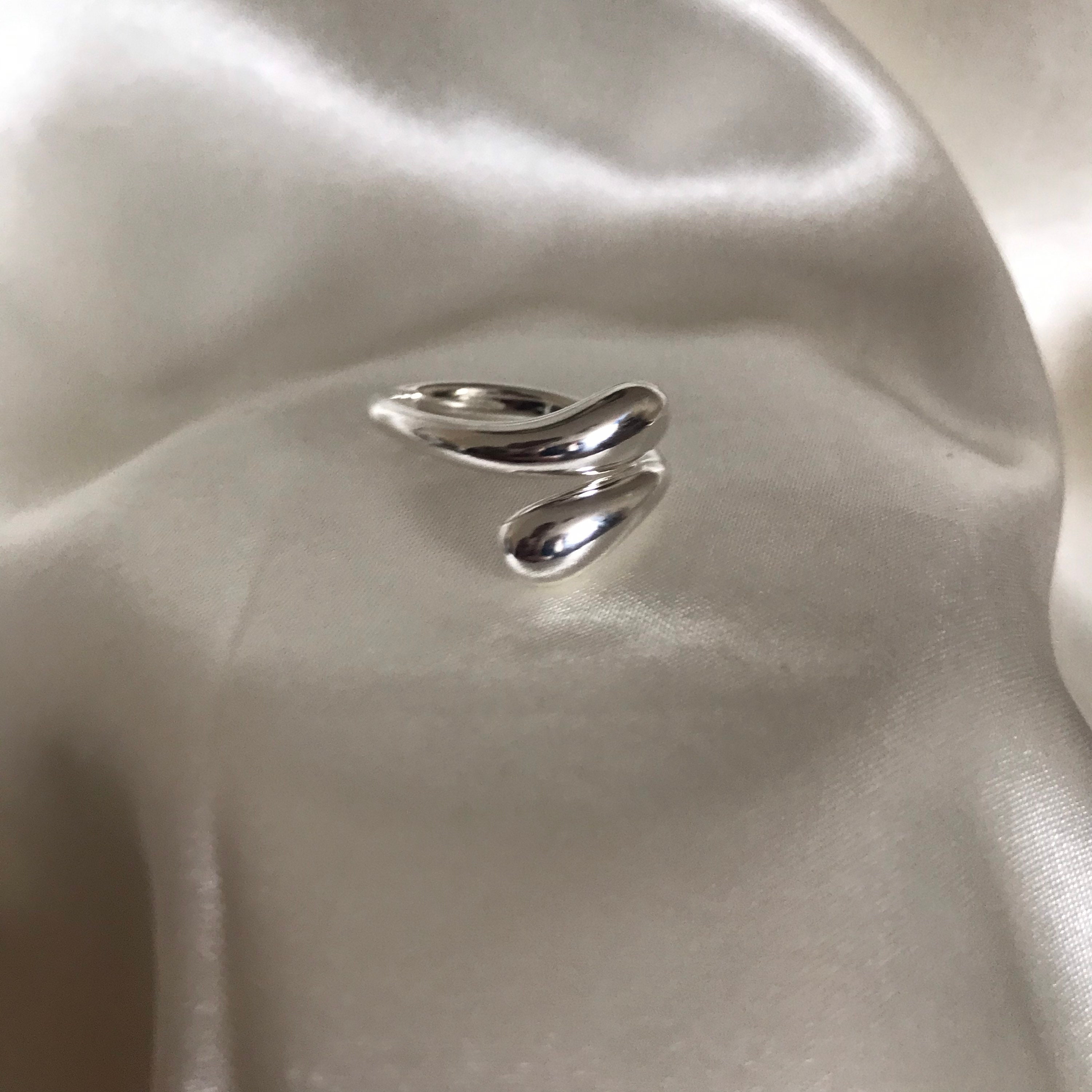 Silver Teardrop Ring Sterling Silver Ring 925 Silver Ring Etsy