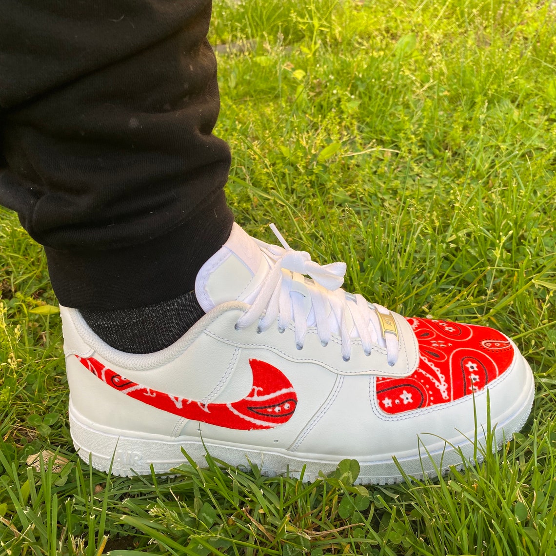 Custom Bandana Print Air Force 1's Etsy