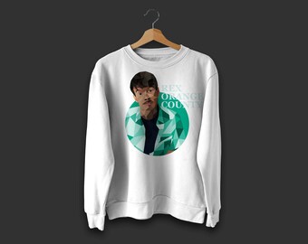 Rex Orange County Design Crewneck / Unisex White Street Wear Crew Neck / Aesthetic Artwork