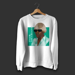 Tyler The Creator Design Crewneck / Unisex White Street Wear Crew Neck / Aesthetic Artwork
