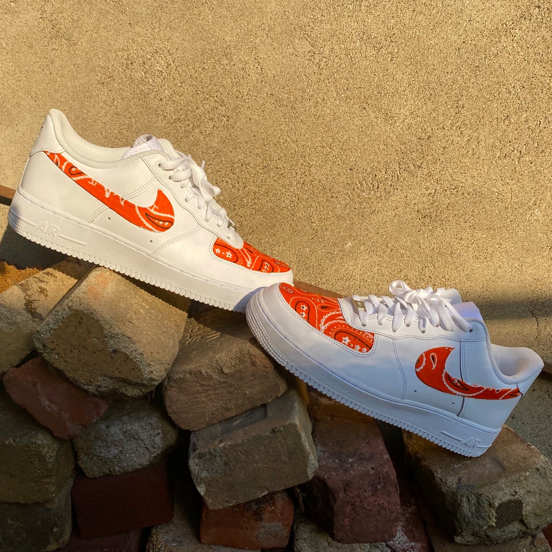 Custom Bandana Print Air Force 1's Etsy