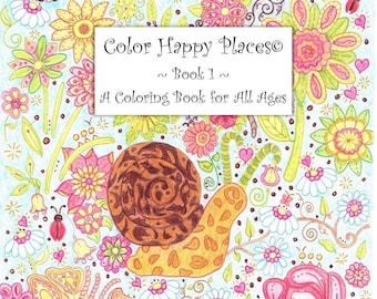 Libro para colorear Lugares felices - Libro 1 - Un libro para colorear apropiado para todas las edades Libro para colorear de arte de una sola cara Referencias a todo color