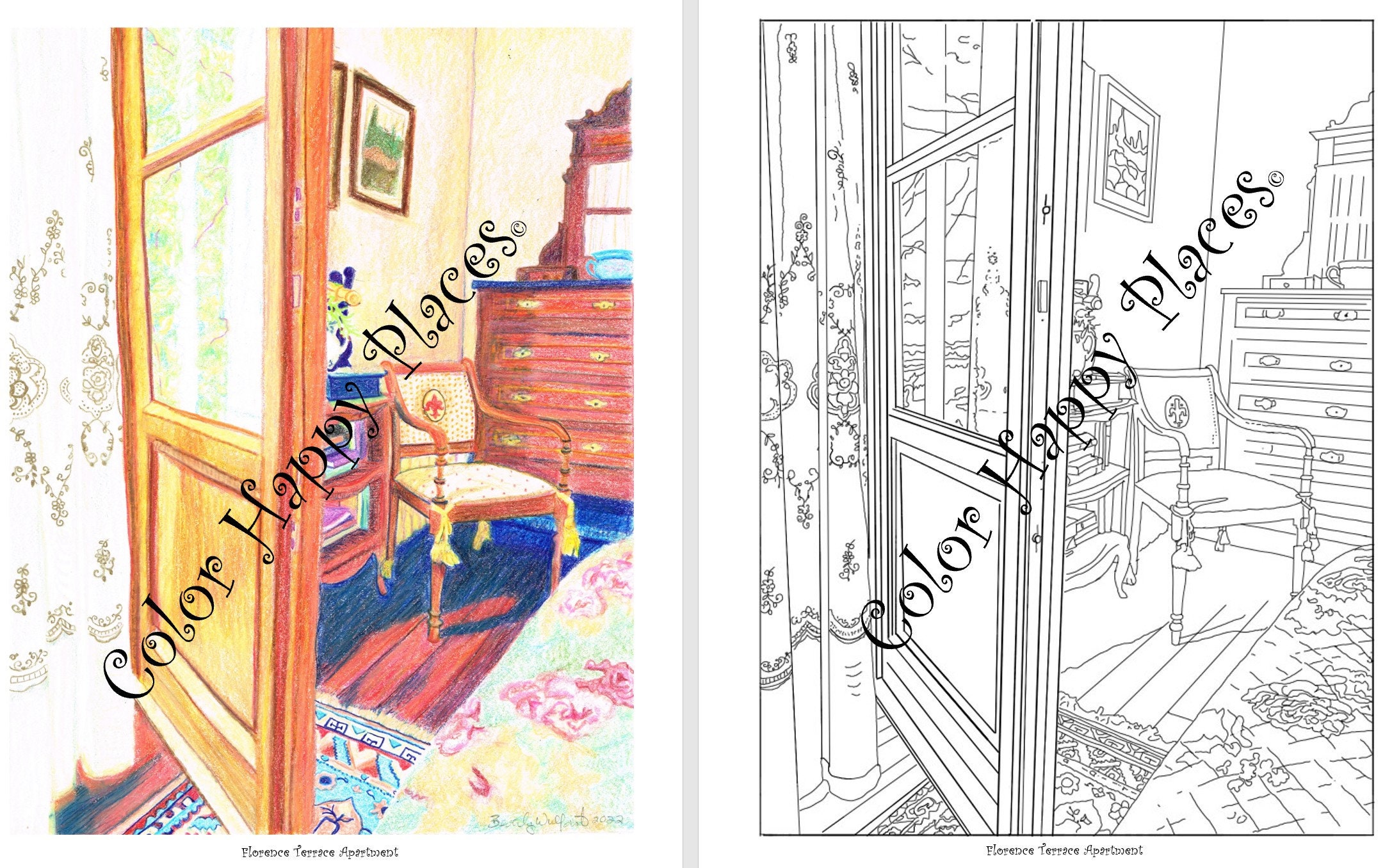 Florence Terrace Garden Coloring Page Color Online or Print Adult ...