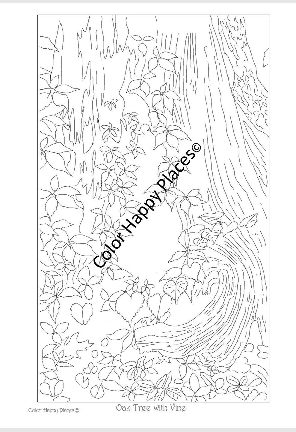 Oak Tree Coloring Page Printable Coloring Pages for Adults Coloring ...