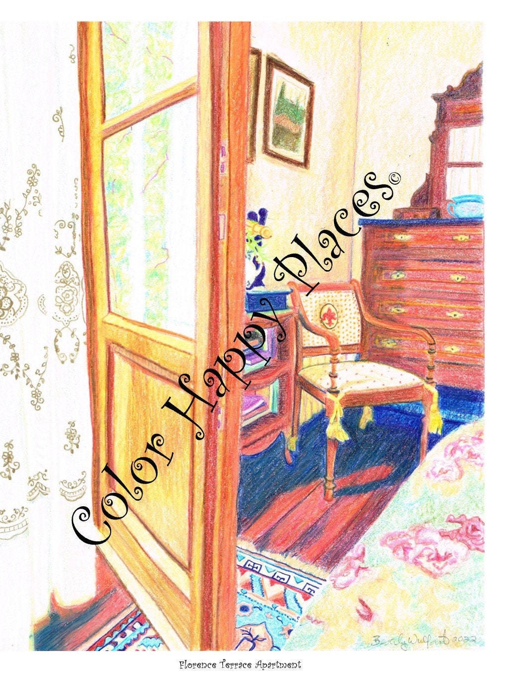 Florence Terrace Garden Coloring Page Color Online or Print Adult ...