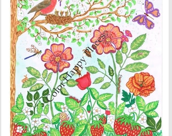 Página para colorear de Robin con bebés Página para colorear en línea o imprimir Página para colorear para adultos Página para colorear para personas mayores Página para colorear para niños Página para colorear para adolescentes