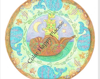 Página para colorear de un barco mágico Página para colorear en línea o para imprimir Página para colorear para adultos Página para colorear para personas mayores Página para colorear para niños Página para colorear para adolescentes