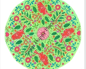 Página para colorear de pájaros en un jardín Página para colorear en línea o para imprimir Página para colorear para adultos Página para colorear para personas mayores Página para colorear para niños Página para colorear para adolescentes