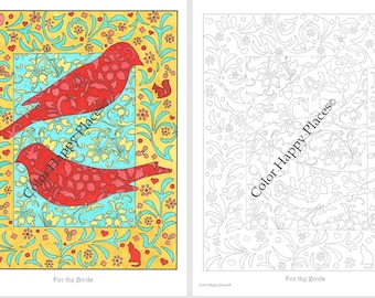 For The Birds Coloring Page Color Online or Print Adult Coloring Page Seniors Coloring Page Kids Coloring Page Teen Coloring Page