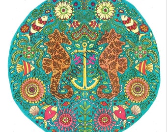 Página para colorear de caballitos de mar Página para colorear en línea o para imprimir Página para colorear para adultos Página para colorear para personas mayores Página para colorear para niños Página para colorear para adolescentes