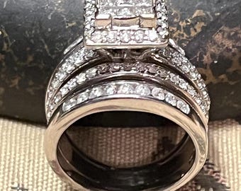 Two Carat Diamond Cluster Ring 14K White Gold