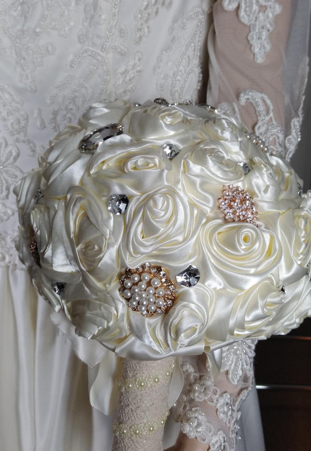 Bridal Bouquet Ivory Bejeweled Brooch BouquetBridal Etsy