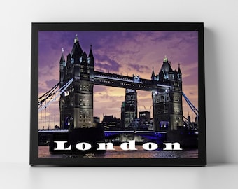 Tower Bridge London Art Print | Travel Poster (Digital Download)