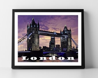 Stampa del Tower Bridge di Londra / Poster artistico di viaggio (download digitale)