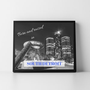 Detroit Print | Detroit Wall Art | Detroit Gift | Detroit Poster | Detroit Skyline | Detroit Michigan Art | Downtown Detroit | Michigan